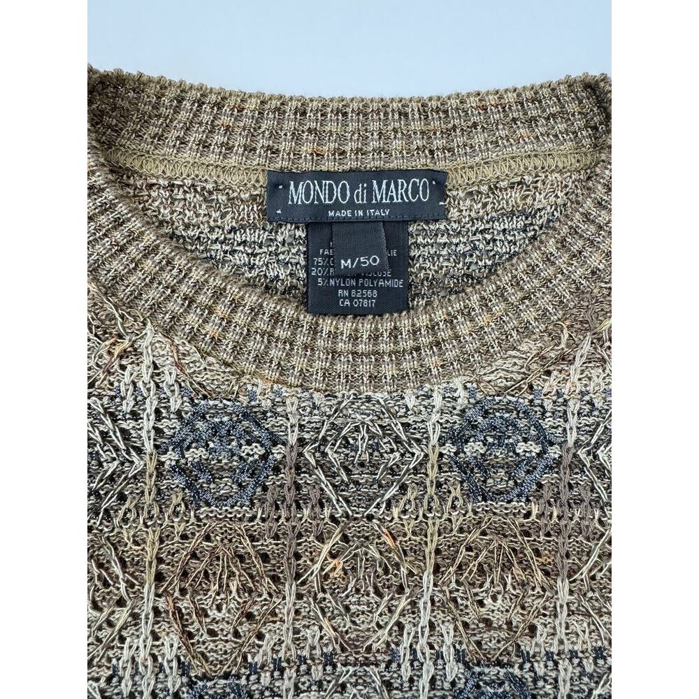 Vintage Mondo Di Marco Sweater Men's M/50 Made in Italy Sheer Knit Earthy Brown - Picture 5 of 12